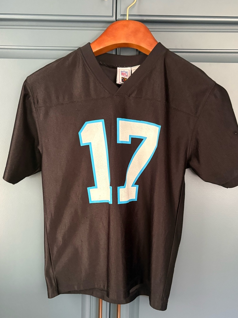 NFL Black Jersey Tag with Multicolor Players Inc. Delhomme